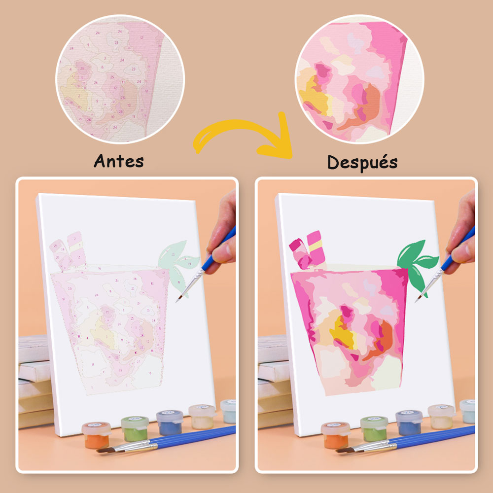Cóctel Dulce 6 Partes Mini Pintar por Números