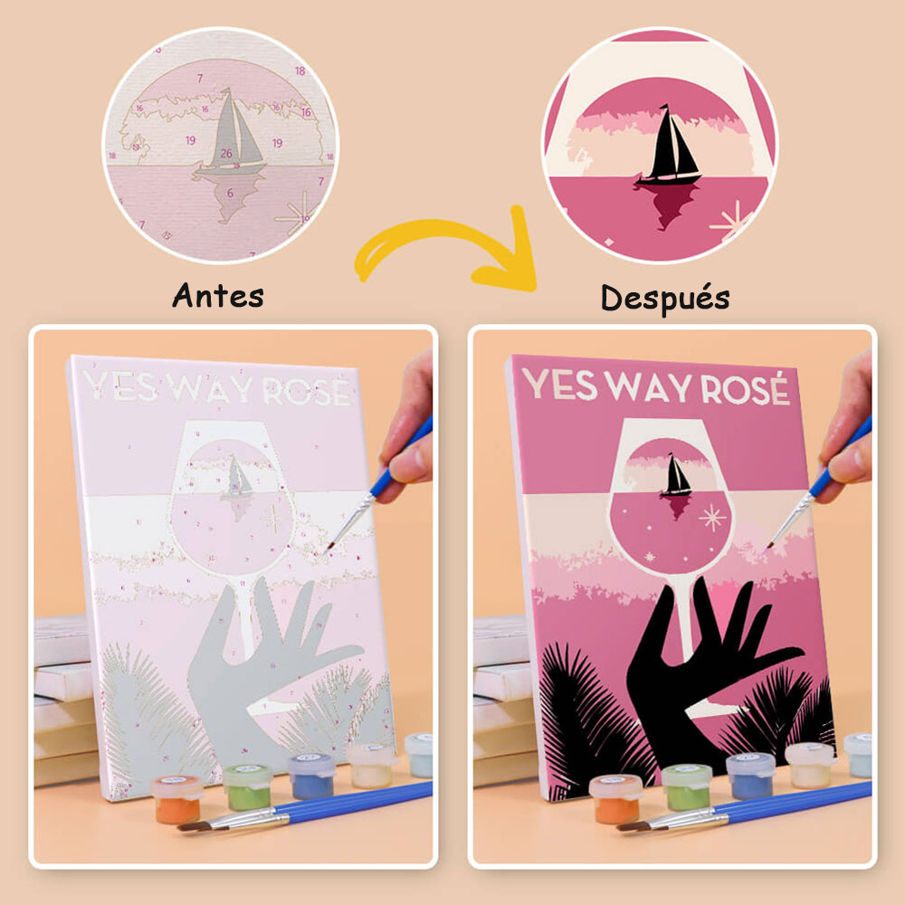 Cóctel Elegante 6 Partes Mini Pintar por Números
