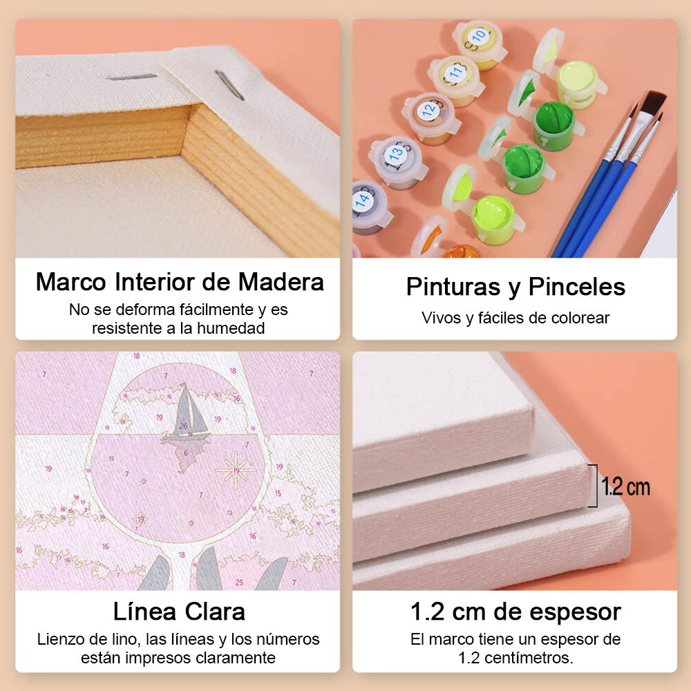 Cóctel Elegante 6 Partes Mini Pintar por Números