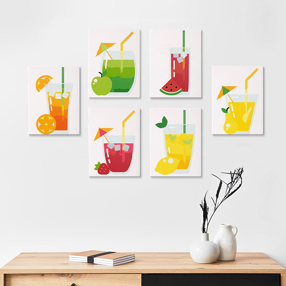 Cóctel Frutal 6 Partes Mini Pintar por Números