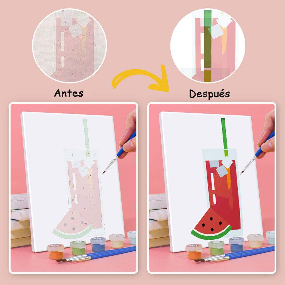 Cóctel Frutal 6 Partes Mini Pintar por Números