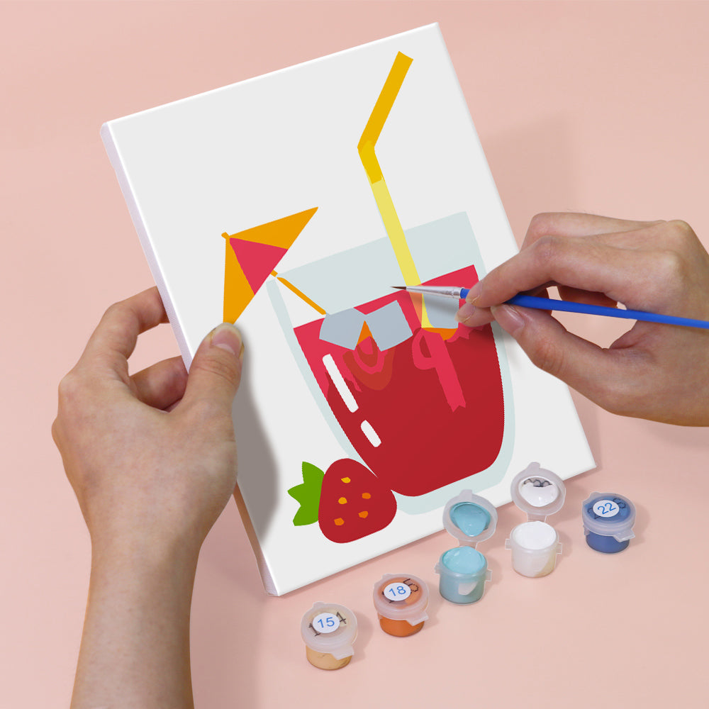 Cóctel Frutal 6 Partes Mini Pintar por Números