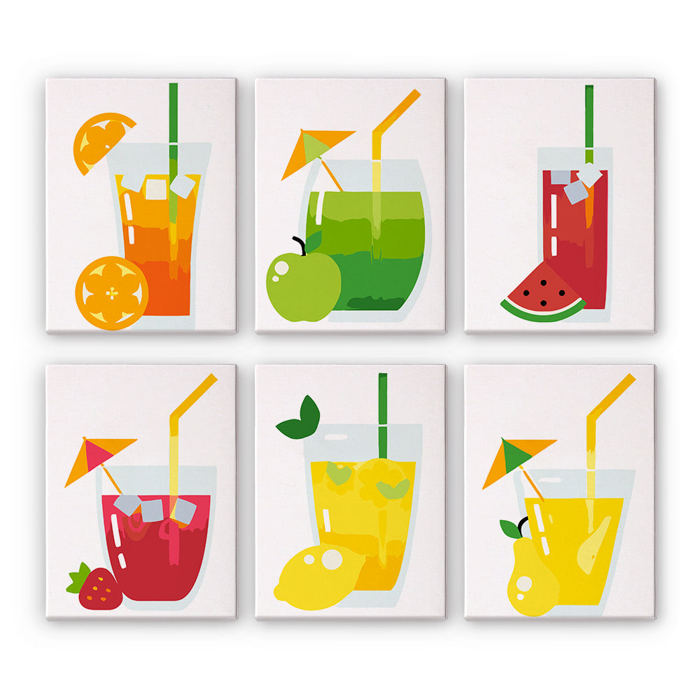 Cóctel Frutal 6 Partes Mini Pintar por Números