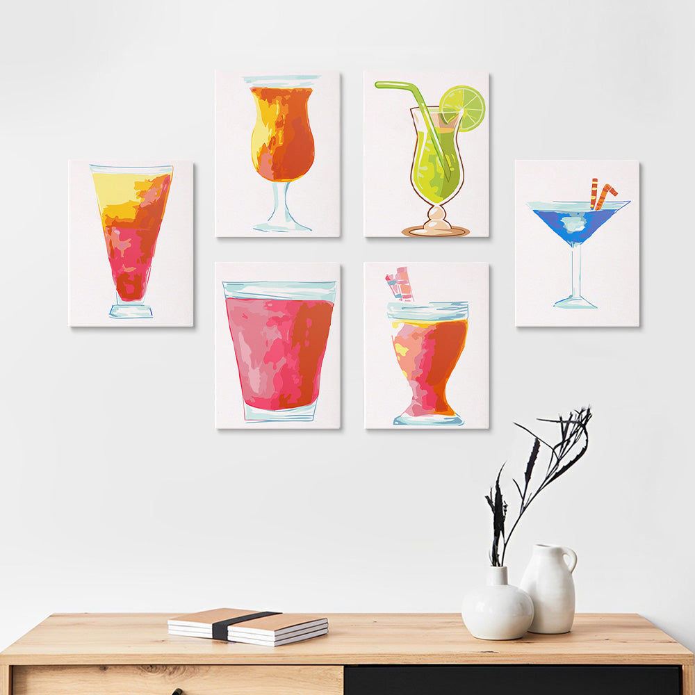Cóctel Refrescante 6 Partes Mini Pintar por Números