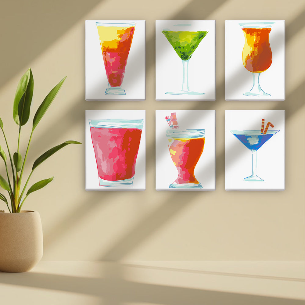 Cóctel Refrescante 6 Partes Mini Pintar por Números