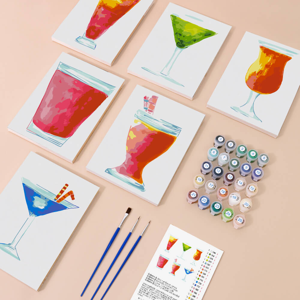 Cóctel Refrescante 6 Partes Mini Pintar por Números