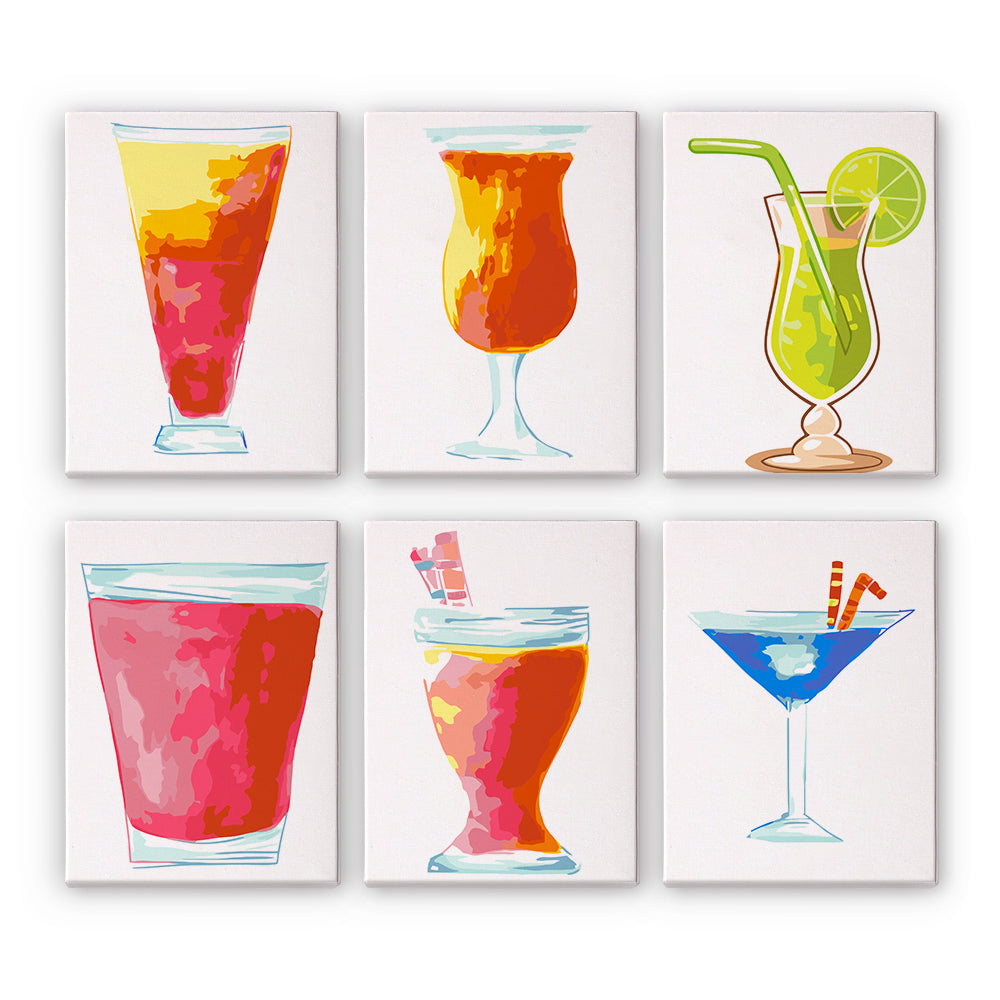 Cóctel Refrescante 6 Partes Mini Pintar por Números