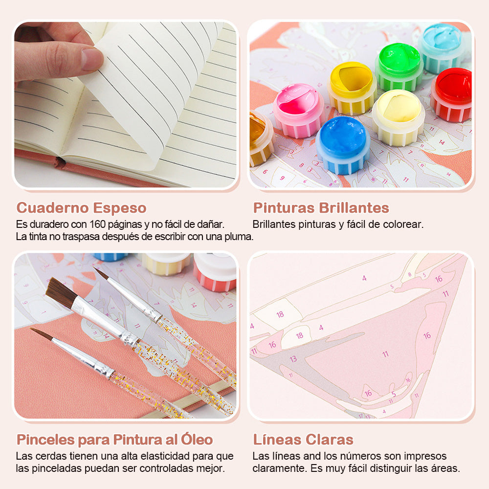 Cóctel Rojo Cuaderno Pintar por Números