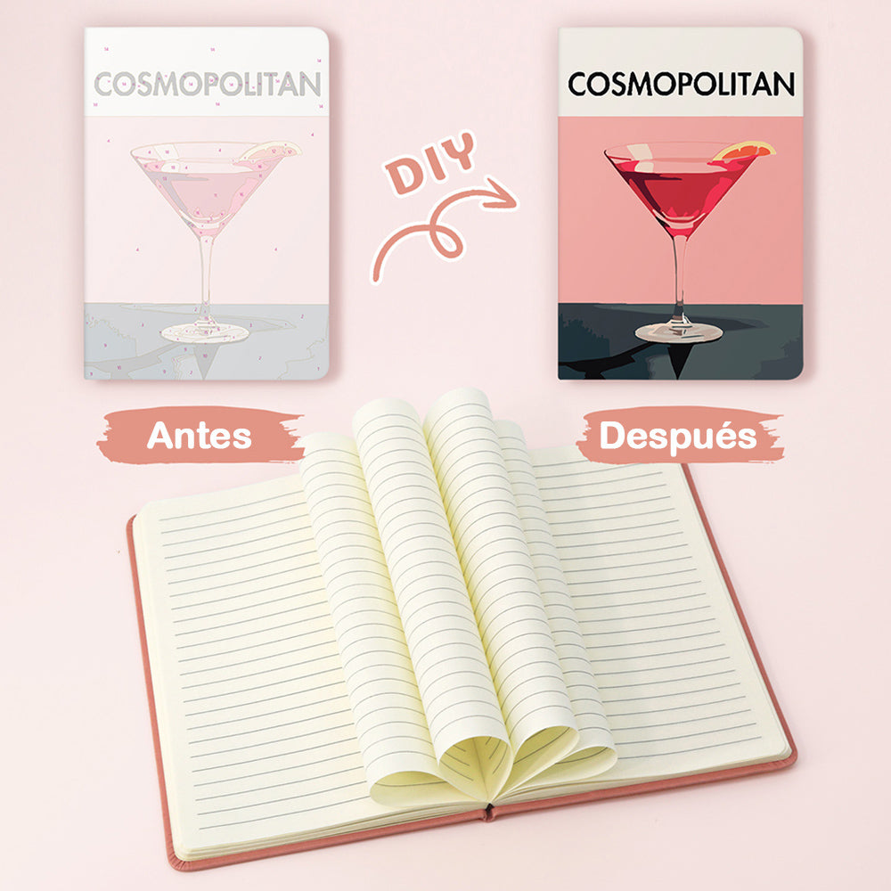 Cóctel Rojo Cuaderno Pintar por Números