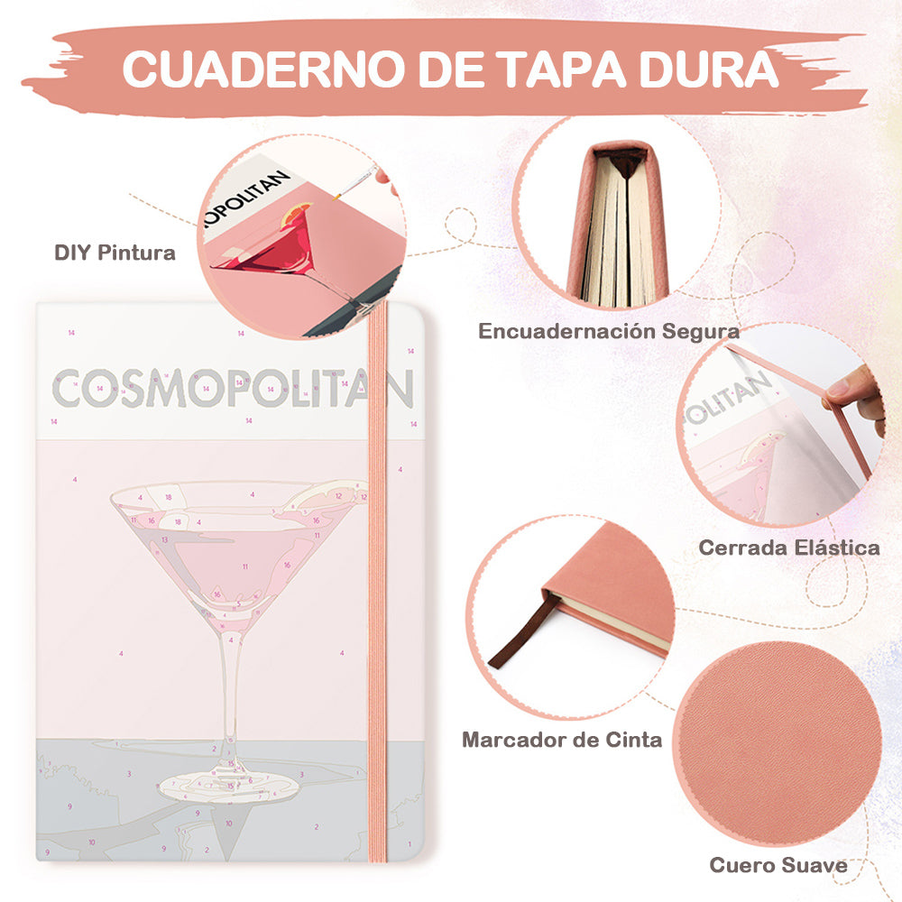 Cóctel Rojo Cuaderno Pintar por Números