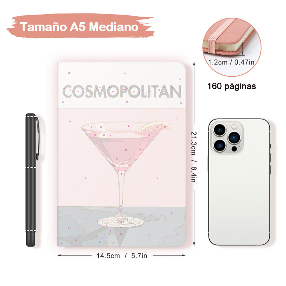 Cóctel Rojo Cuaderno Pintar por Números