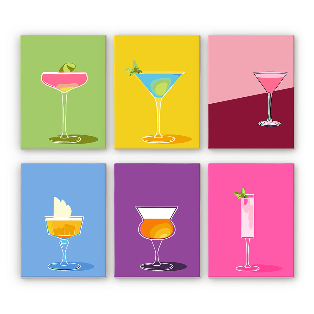 Cócteles Coloridos 6 Partes Mini Pintar por Números