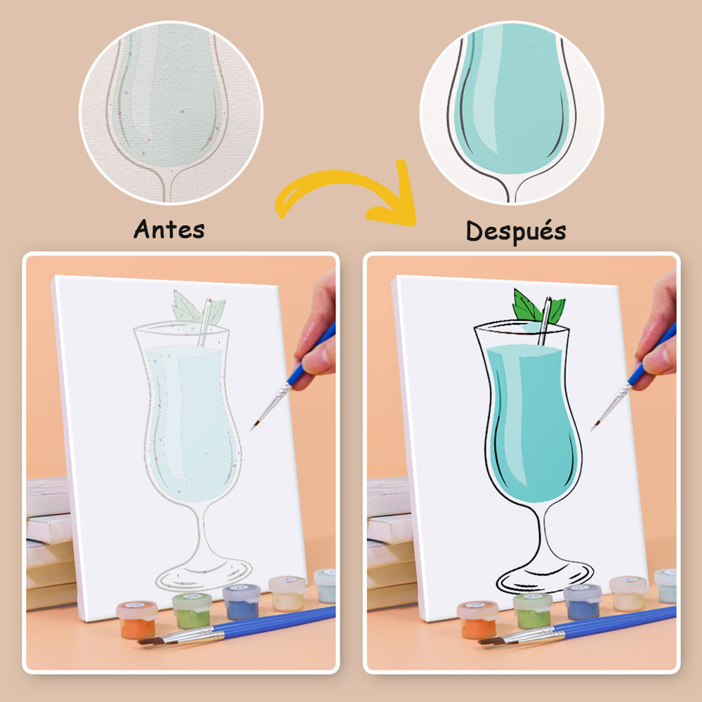 Cócteles de Diferentes Sabores 6 Partes Mini Pintar por Números