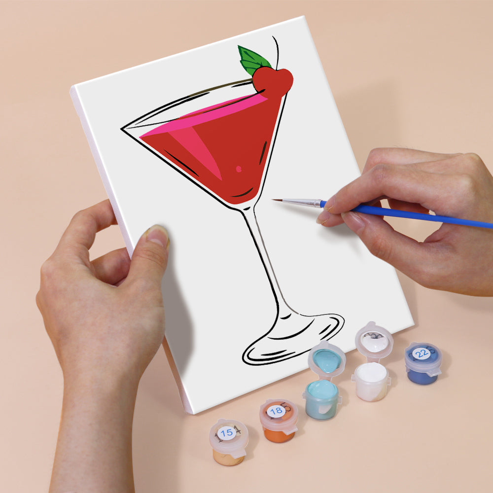 Cócteles de Diferentes Sabores 6 Partes Mini Pintar por Números