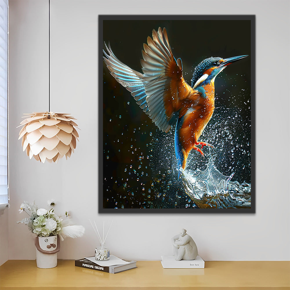 Colibrí Volando sobre Agua Pintar por Números
