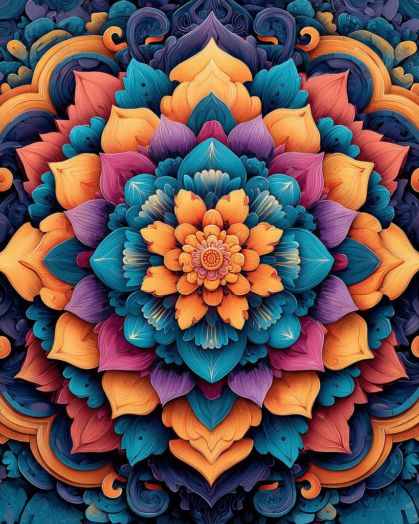 Colorido Intrincado Mandala Pintar por Números