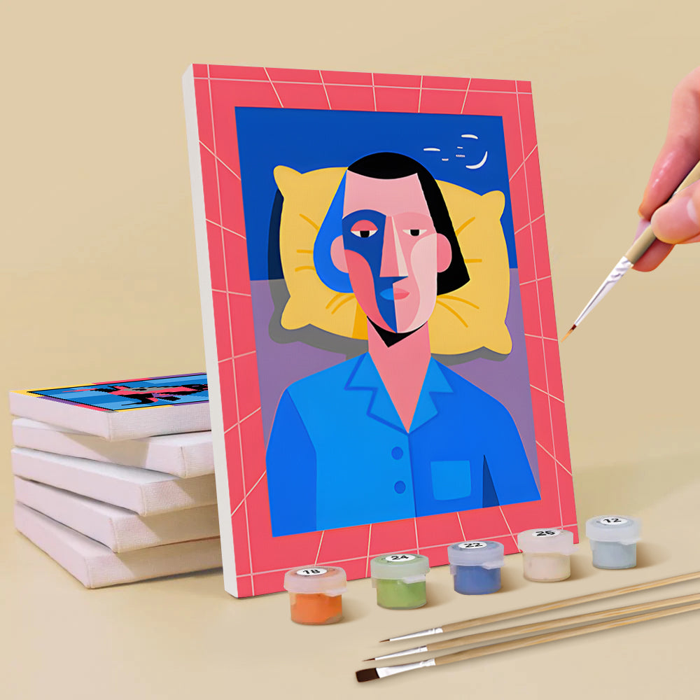 Cómic de Estilo Picasso Pop Arte 6 Partes Mini Pintar por Números