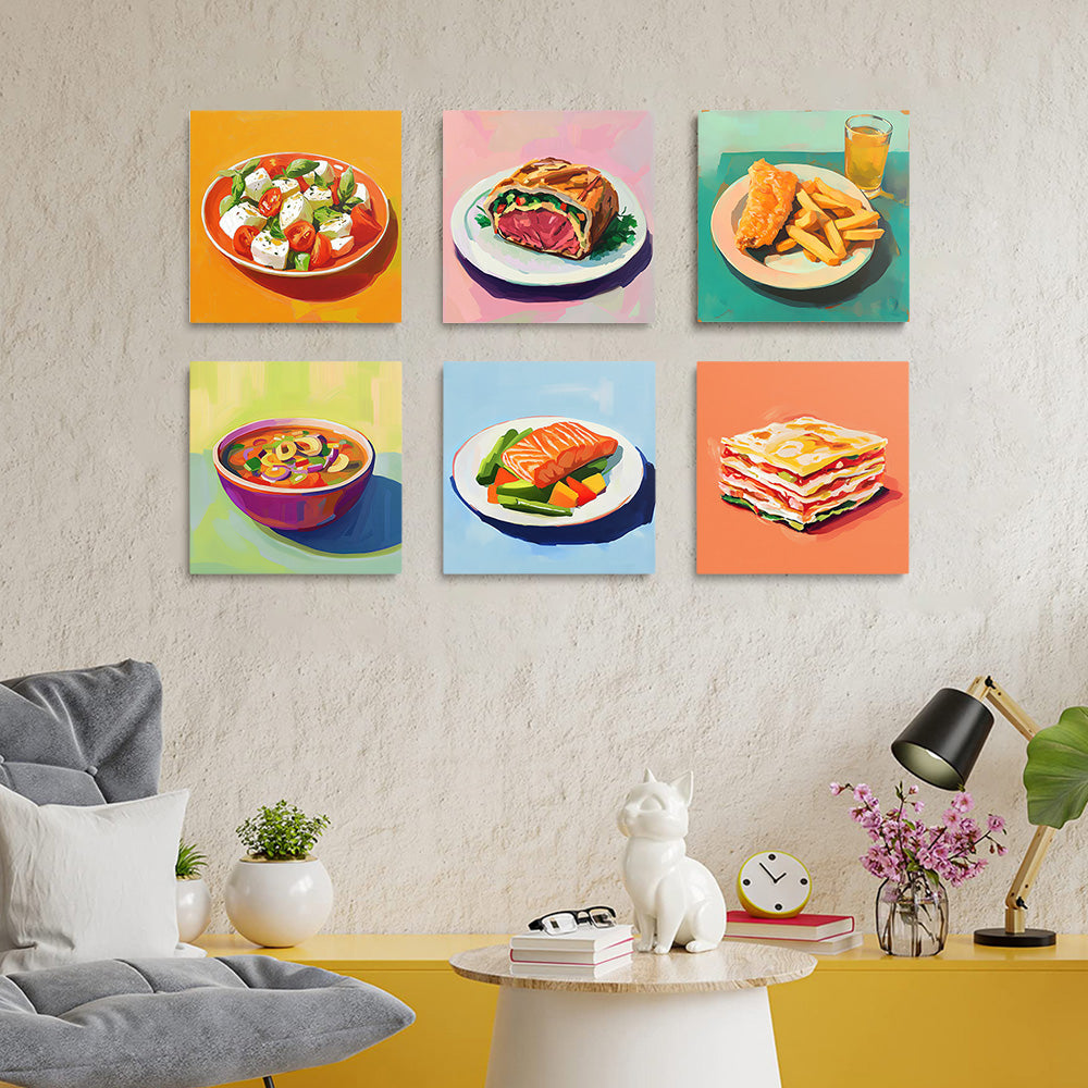 Comida China y Occidental 6 Partes Mini Pintar por Números