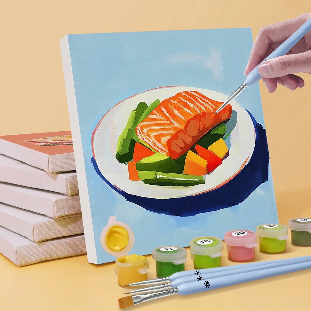 Comida China y Occidental 6 Partes Mini Pintar por Números