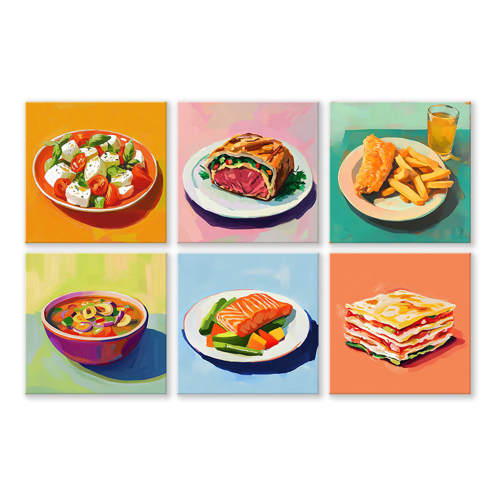 Comida China y Occidental 6 Partes Mini Pintar por Números