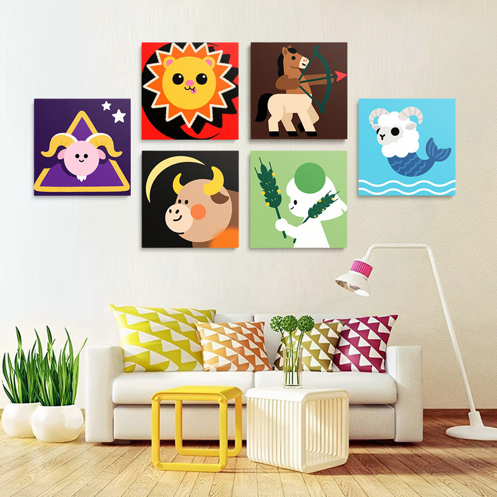 Constelaciones de Dibujos Animados 6 Partes Mini Pintar por Números