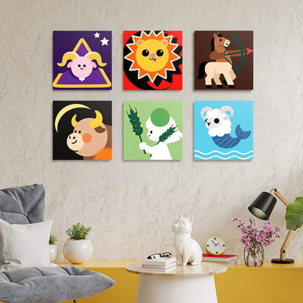 Constelaciones de Dibujos Animados 6 Partes Mini Pintar por Números