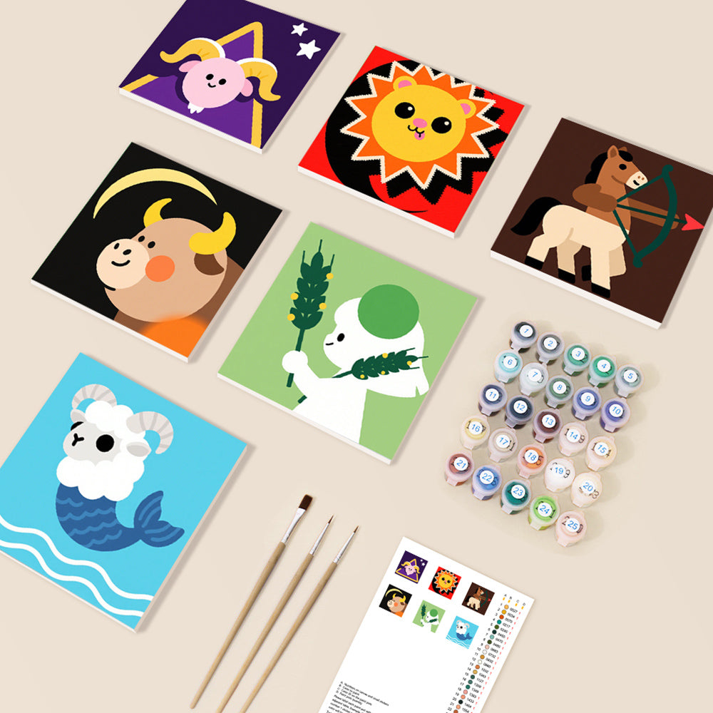 Constelaciones de Dibujos Animados 6 Partes Mini Pintar por Números