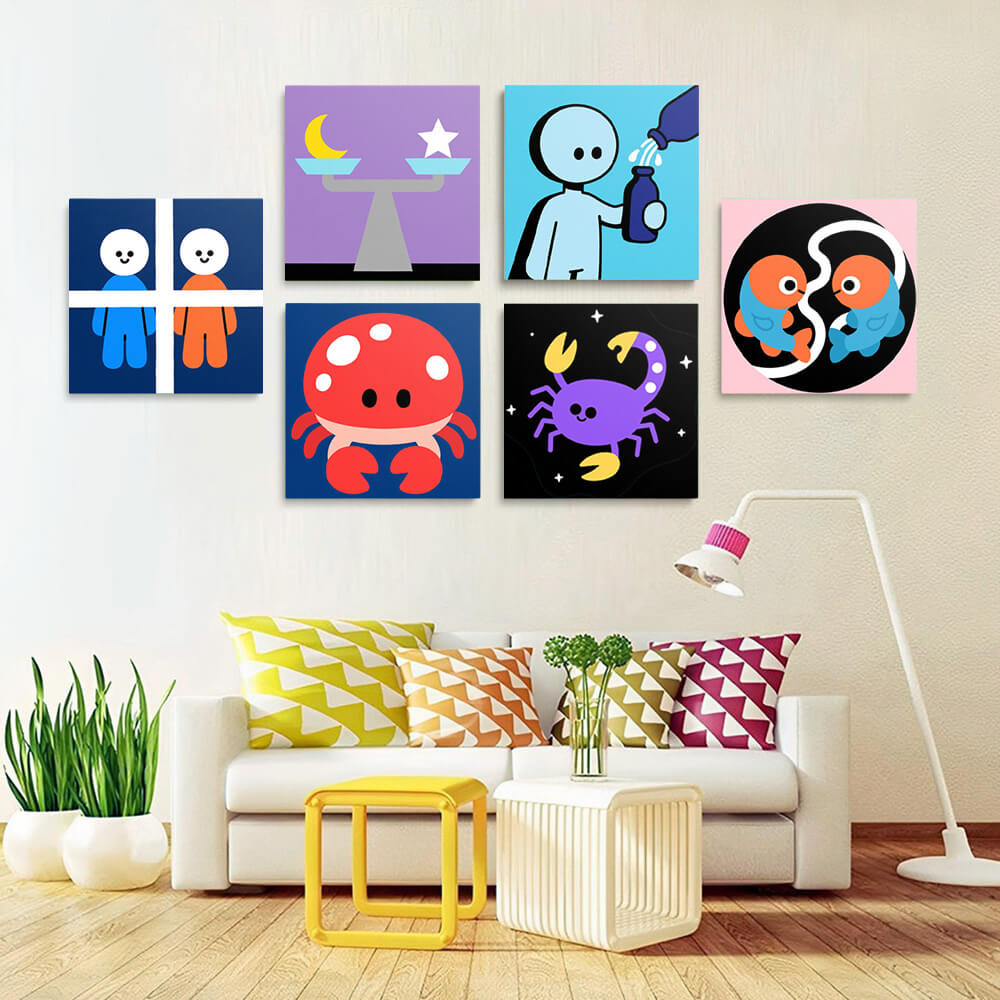 Constelaciones de Dibujos Animados 6 Partes Mini Pintar por Números