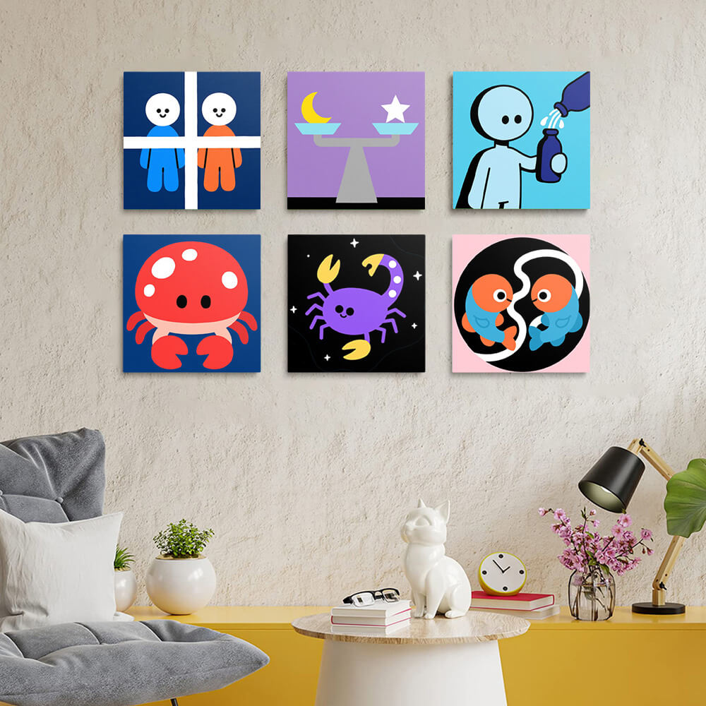 Constelaciones de Dibujos Animados 6 Partes Mini Pintar por Números