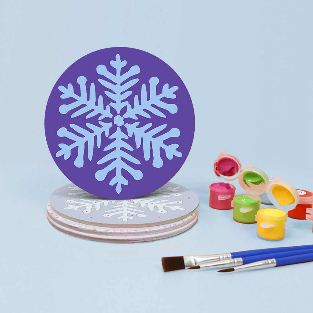 Copo de Nieve de Navidad 4 Posavasos Pintar por Números