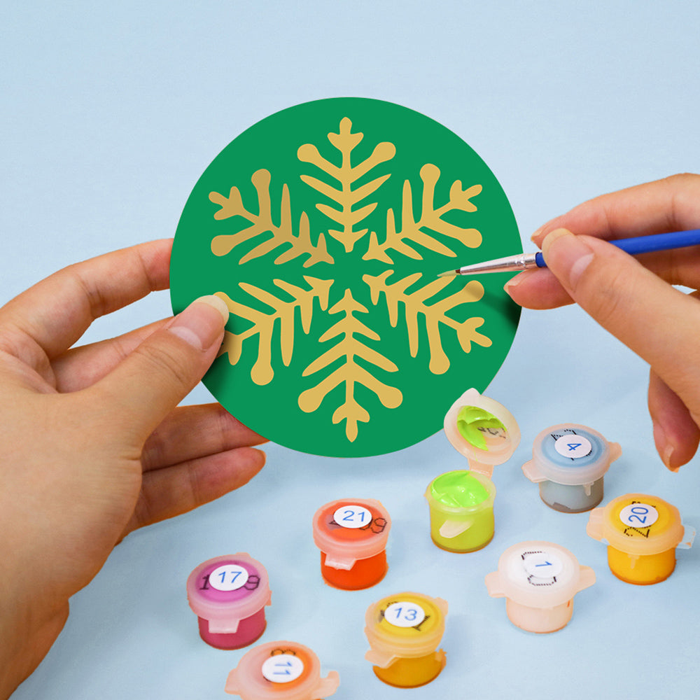 Copo de Nieve de Navidad 4 Posavasos Pintar por Números