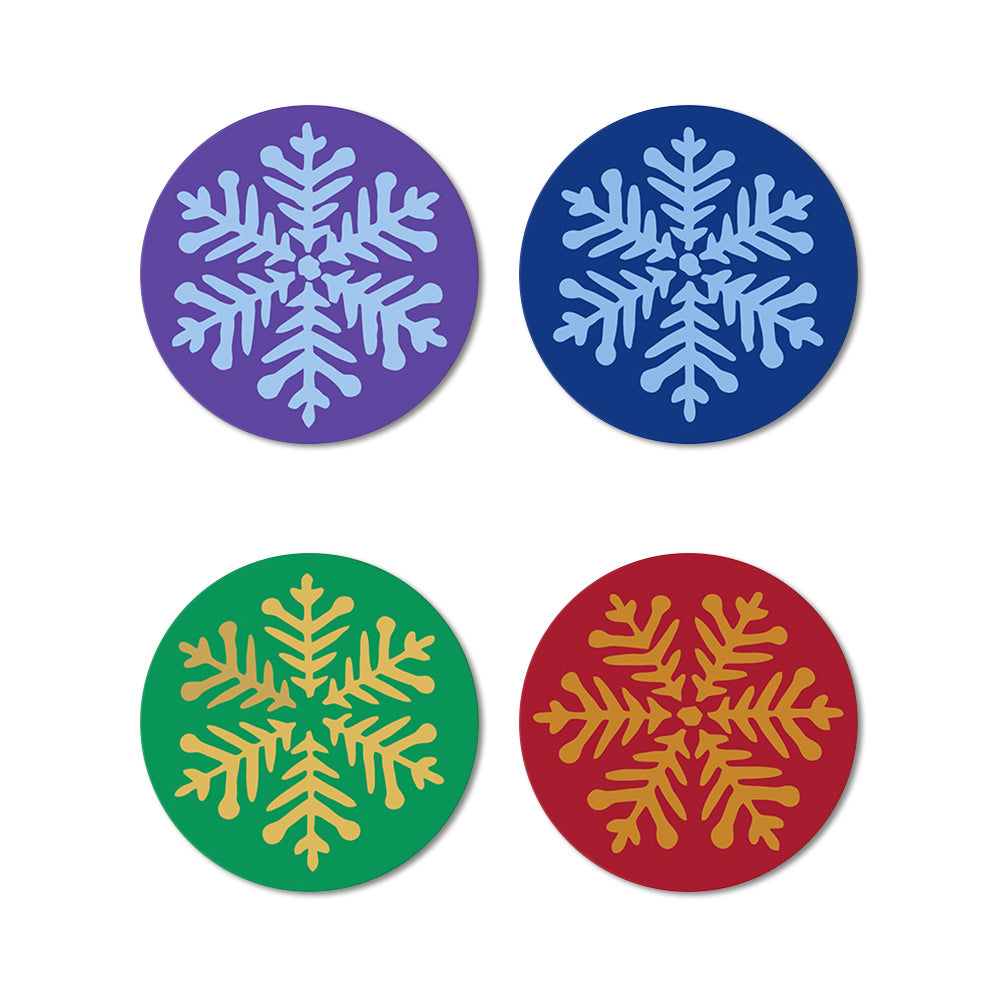 Copo de Nieve de Navidad 4 Posavasos Pintar por Números