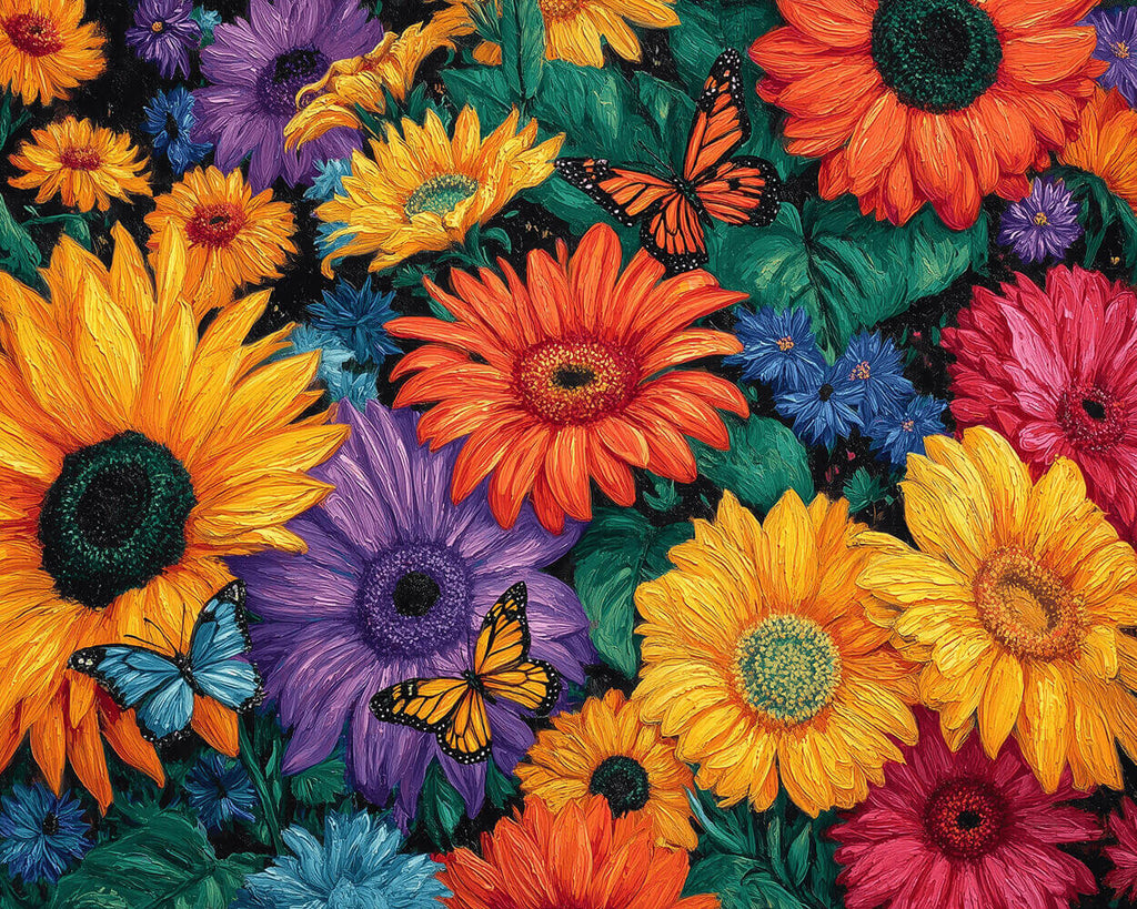 Crisantemos Brillantes y Coloridos Pintar por Números