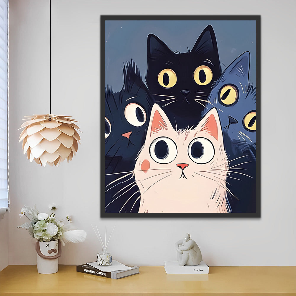 Cuatro Gatos Adorables Pintar por Números