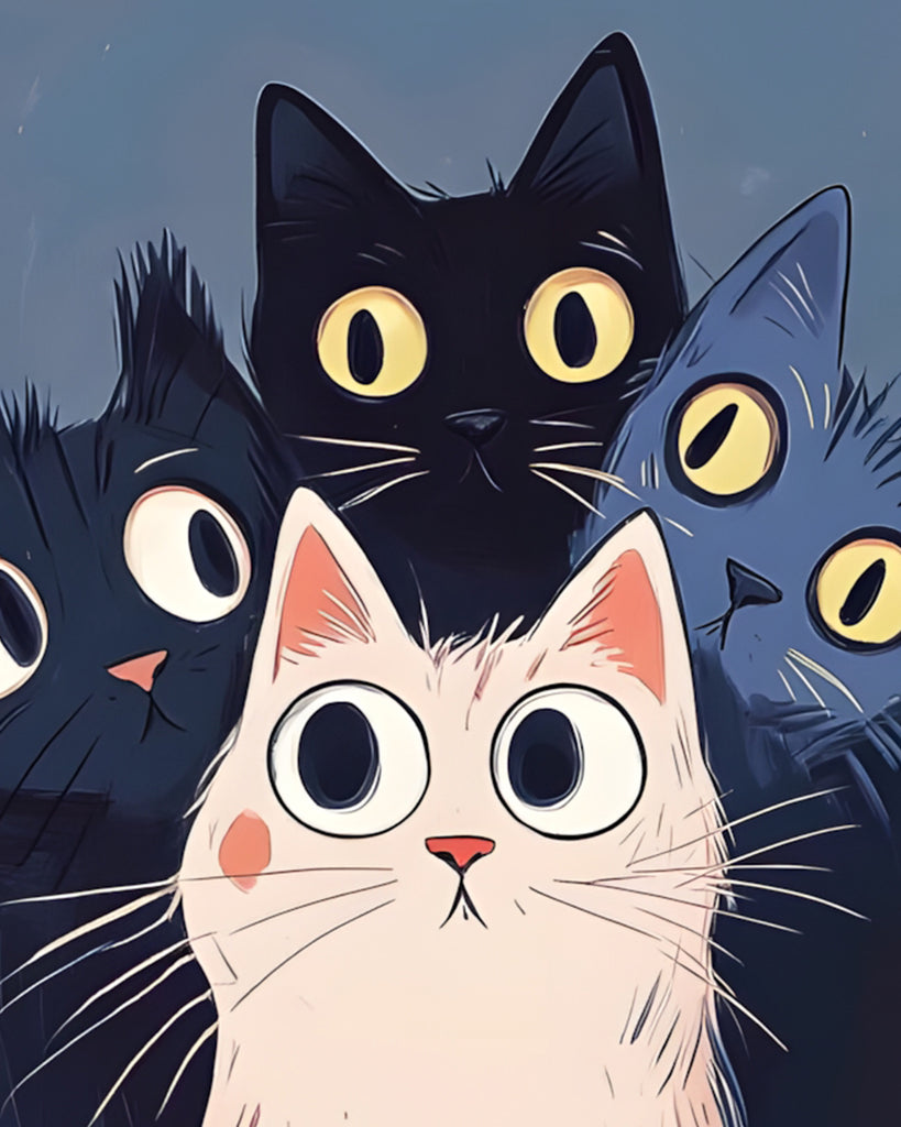 Cuatro Gatos Adorables Pintar por Números