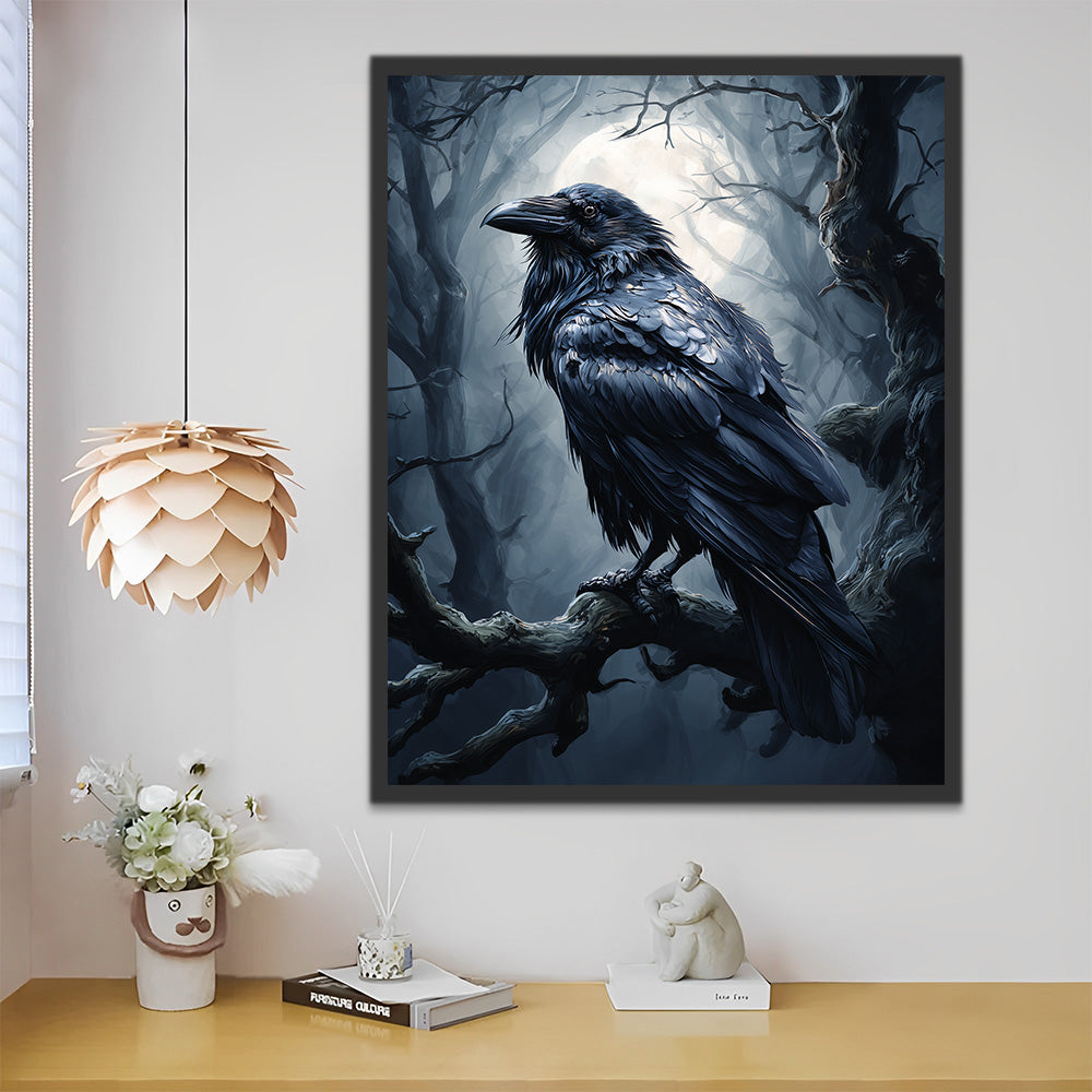 Cuervo en el Bosque Oscuro Pintar por Números