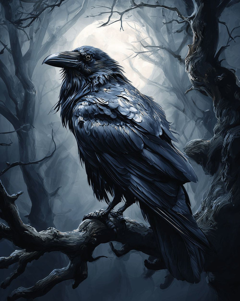 Cuervo en el Bosque Oscuro Pintar por Números