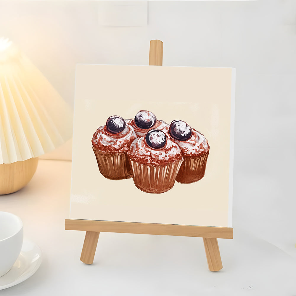Cupcakes con Arándanos Mini Pintar por Números