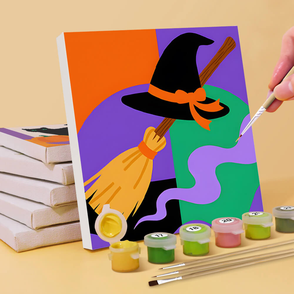 Decoraciones de Dibujos Animados de Halloween 6 Partes Mini Pintar por Números