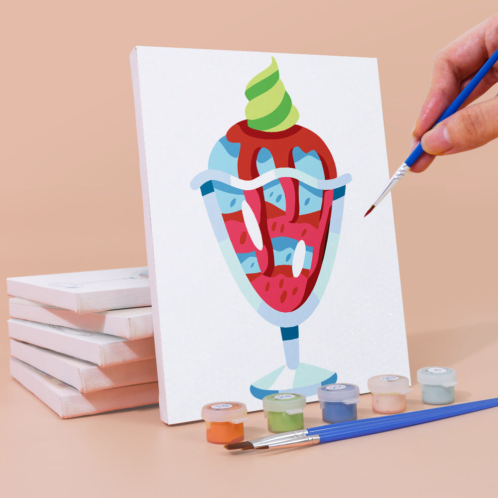 Deliciosas Bolas de Helado 6 Partes Mini Pintar por Números