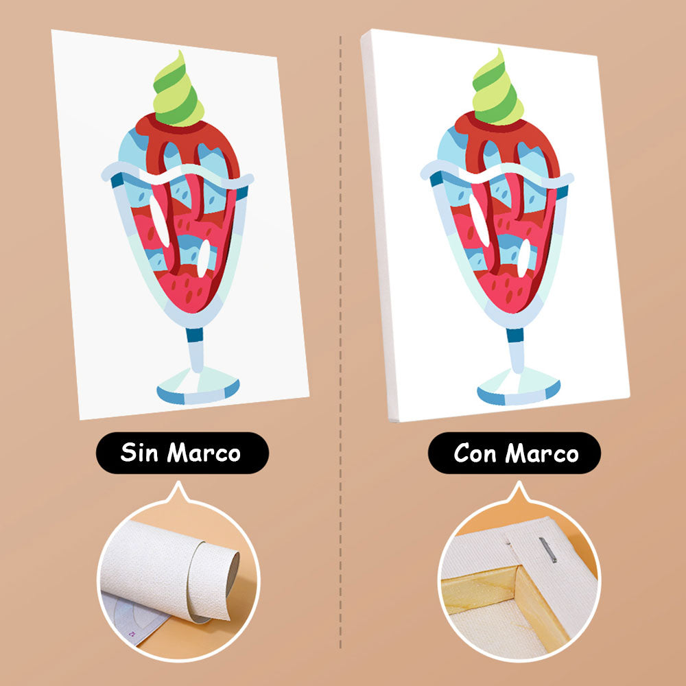Deliciosas Bolas de Helado 6 Partes Mini Pintar por Números