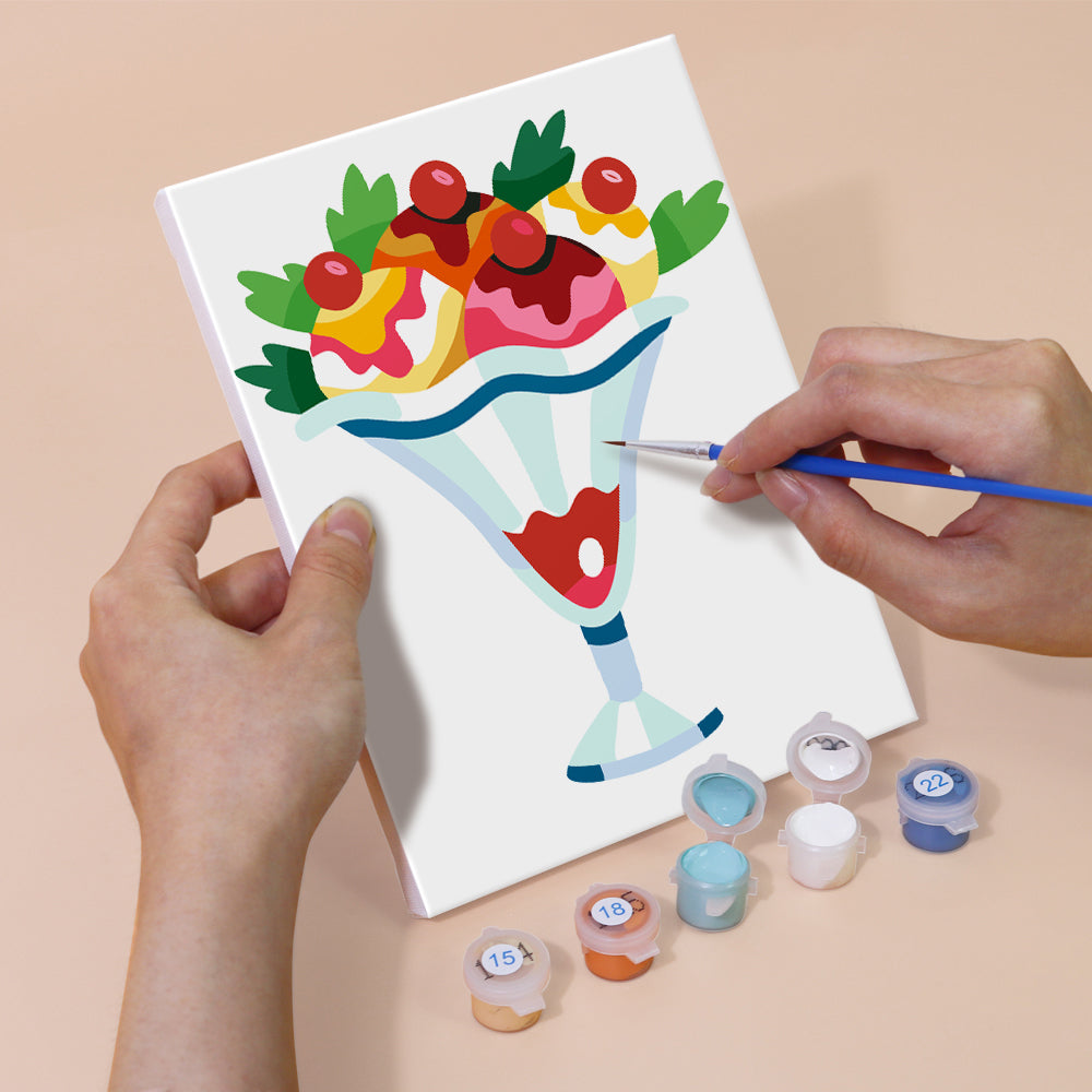 Deliciosas Bolas de Helado 6 Partes Mini Pintar por Números