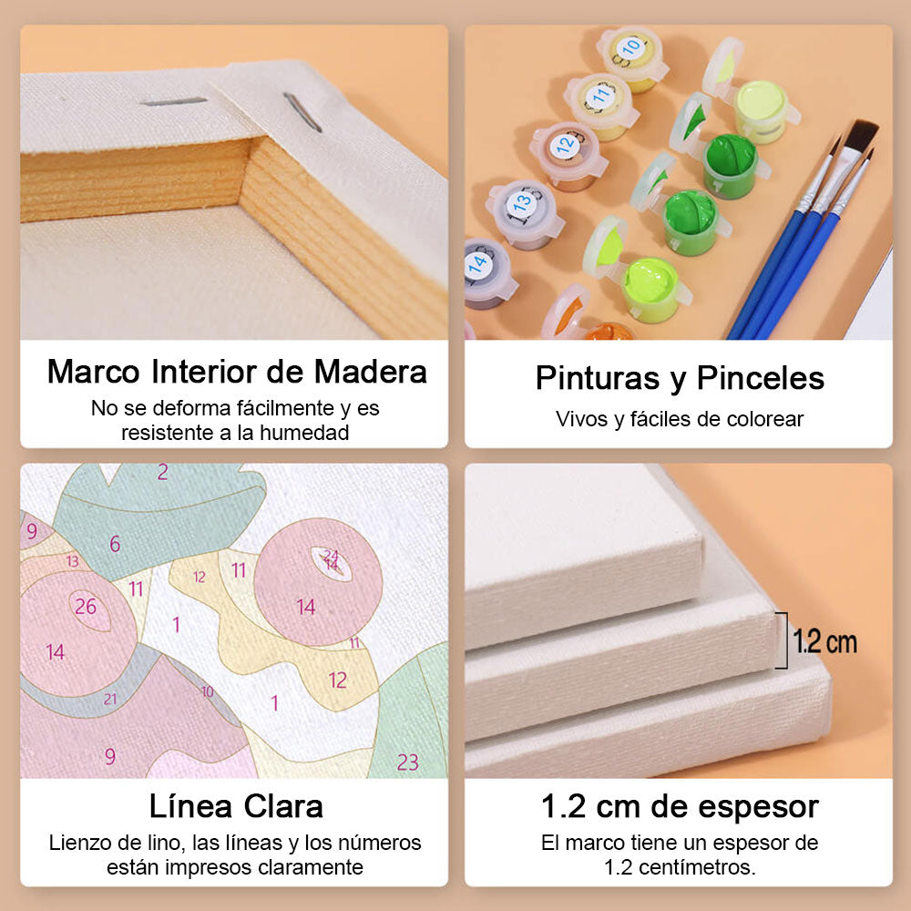 Deliciosas Bolas de Helado 6 Partes Mini Pintar por Números