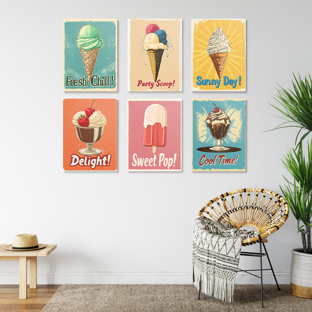 Deliciosos Conos de Helado 6 Partes Mini Pintar por Números