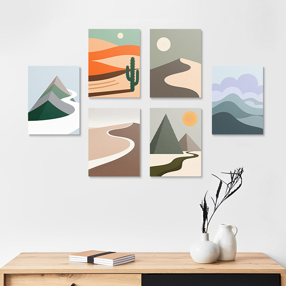 Desiertos y Montañas 6 Partes Mini Pintar por Números