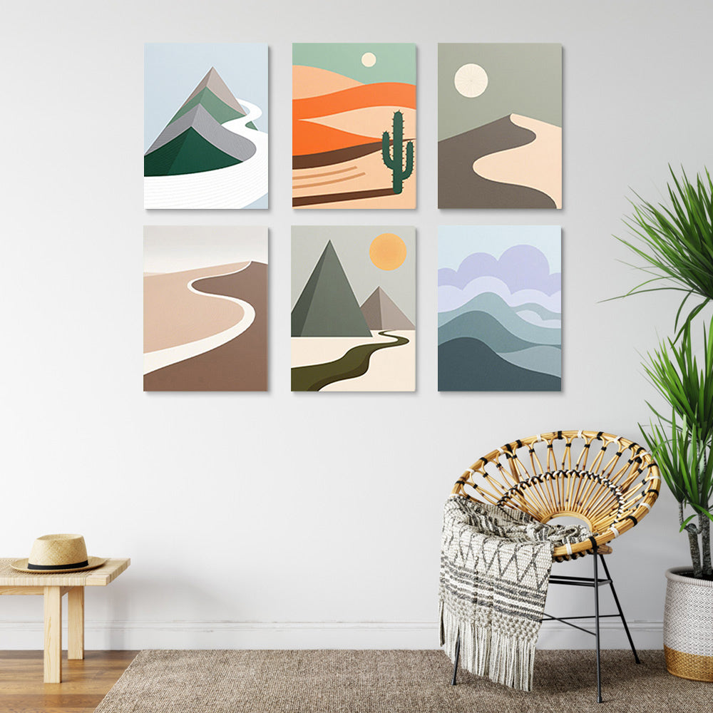Desiertos y Montañas 6 Partes Mini Pintar por Números