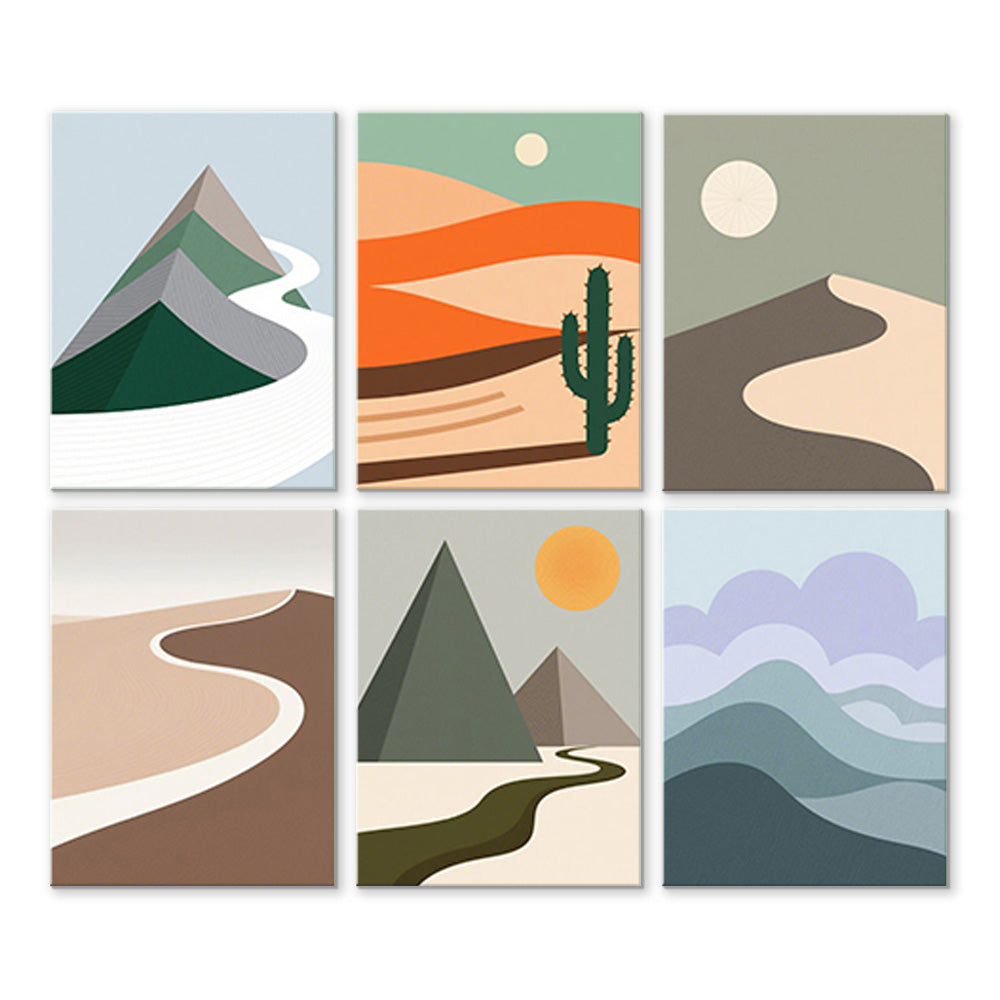 Desiertos y Montañas 6 Partes Mini Pintar por Números