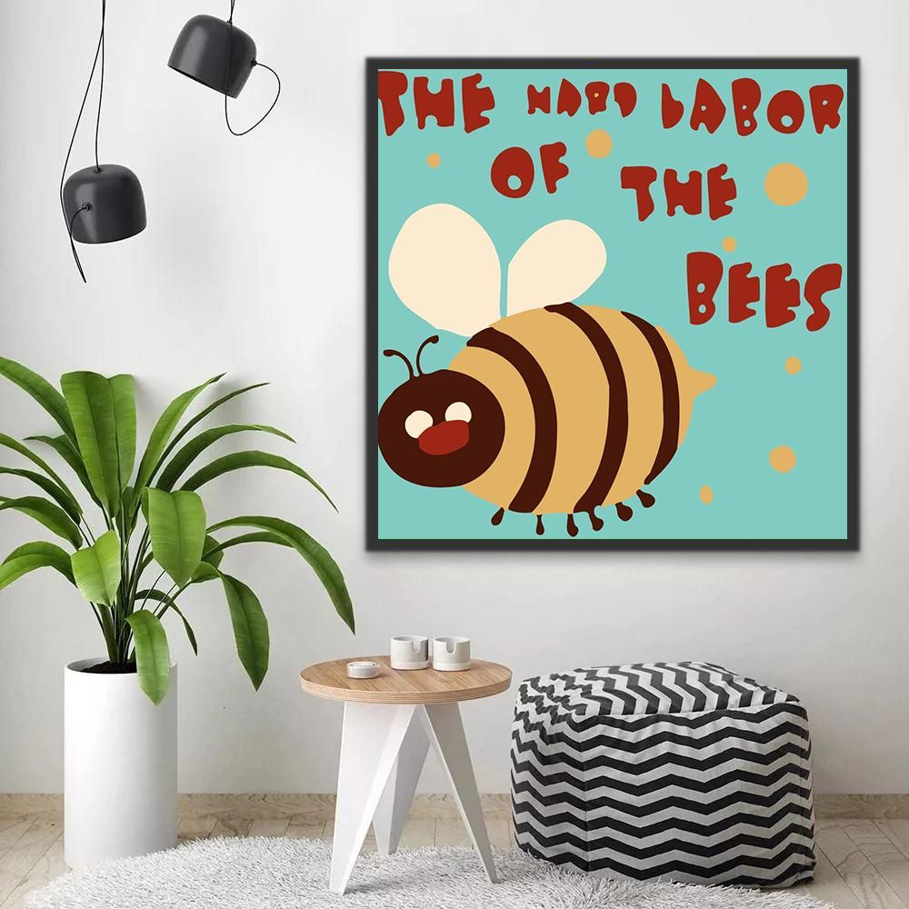 Dibujo de Abeja Linda Pintar por Números Niños