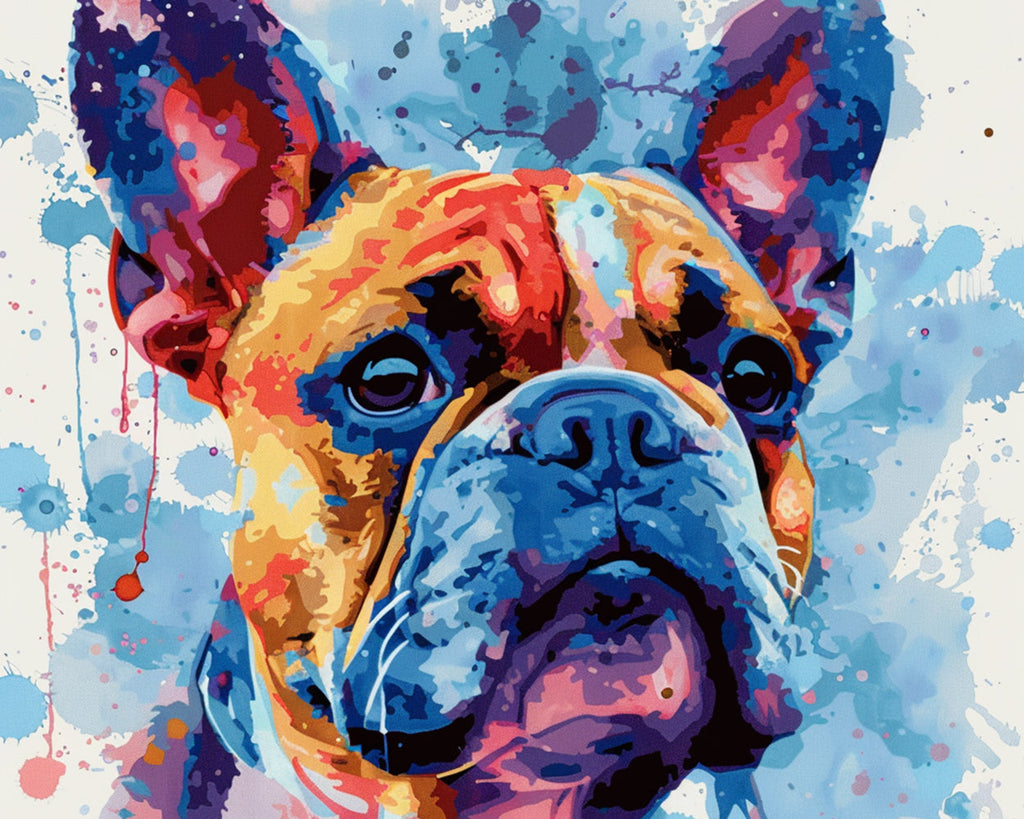 Dibujo de Acuarela de Bulldog Pintar por Números