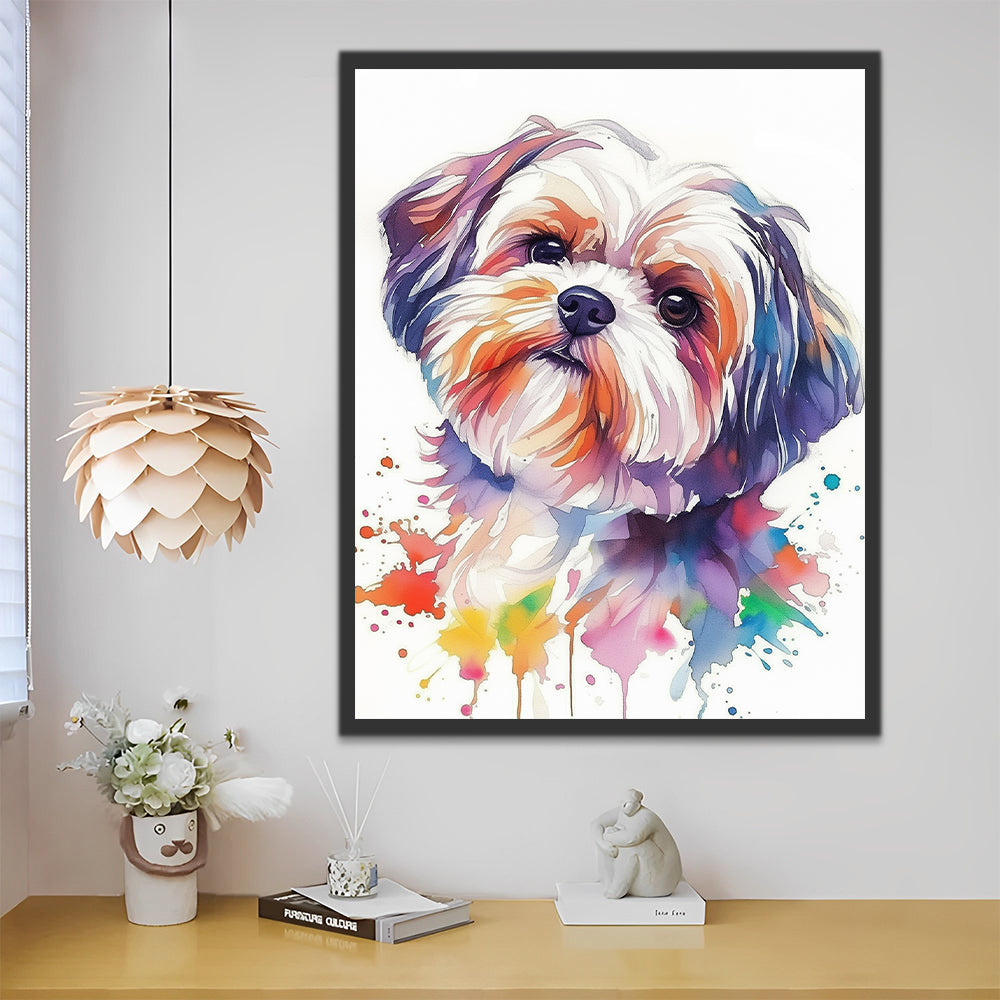 Dibujo de Acuarela de Perro Pintar por Números